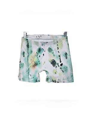 Coalition Snow Performance Shorts M Green Abstract Watercolor Athletic Spandex